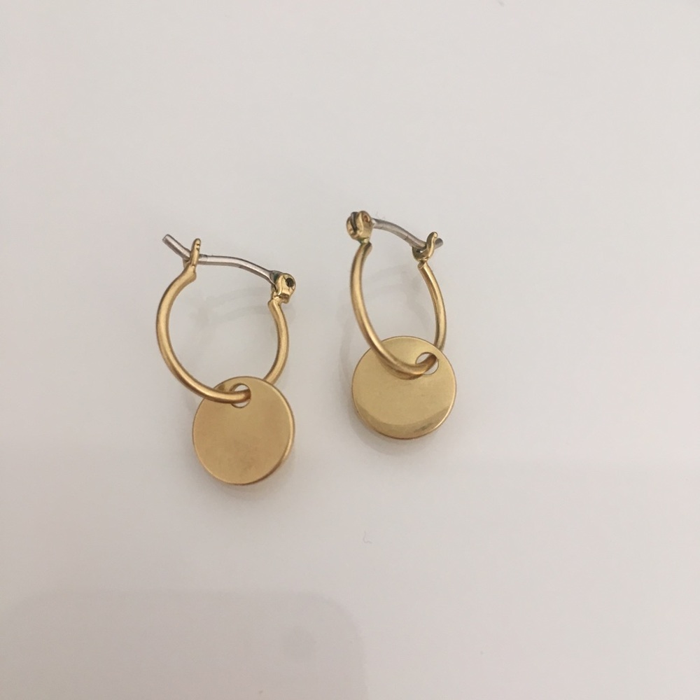 Madewell Disc Charm Mini Hoop Earrings